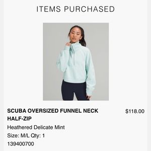 LuluLemon Scuba Oversized Funnel Neck Half-Zip